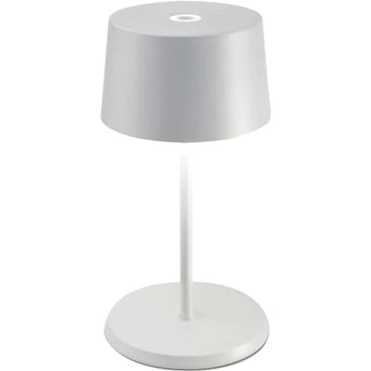 Zafferano, Olivia Mini Lampe, Tragbare und Wiederaufladbare Tischlampe mit Touch Control, Geeignet für Wohnzimmer und Außenbereich, Dimmer, 2200-3000 K, Höhe 22 cm, Farbe Weiß – Bild 2