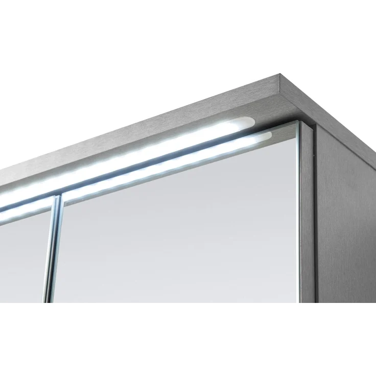 Spiegelschrank Bad TWO mit LED Beleuchtung Badspiegel Badschrank Spiegel grau Titan – Bild 4