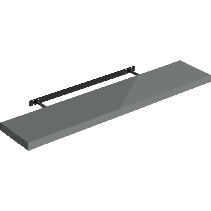WOLTU Wandregal grau, Regal Wand, Schweberegal, Regalbrett, Wandboard, mit Metallhalterung, unsichtbare Montage, für Küche Badezimmer Wohnzimmer Schlafzimmer, aus MDF, 110 x 22,9 x 3,8 cm