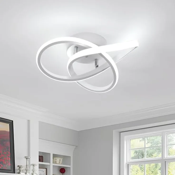 Comely LED Deckenleuchte Modern Design Schlafzimmerlampe Decke, Weiß, 30W 3300LM, für Schlafzimmer, Küche, Balkon, Korridor, Büro, Flur