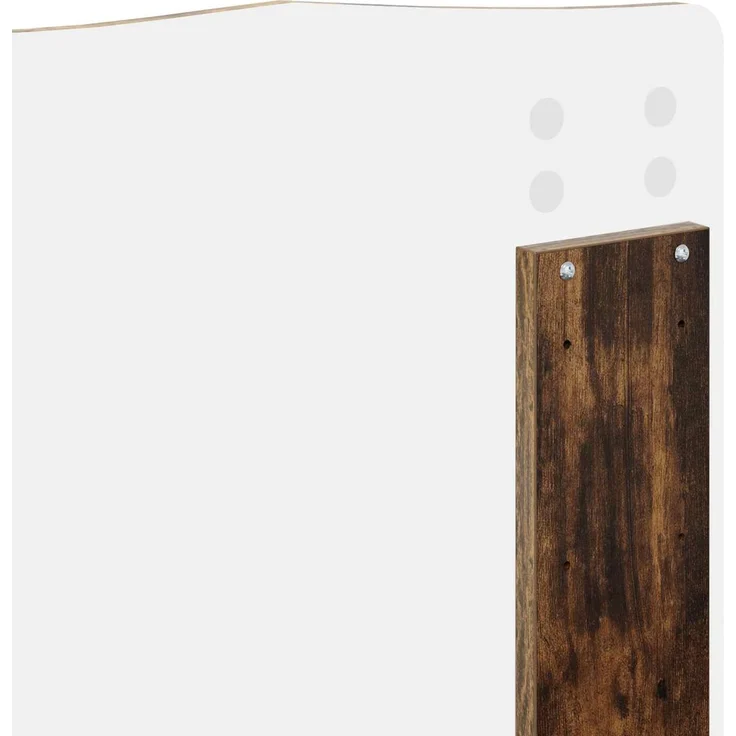 vidaXL Bettrahmen Geräucherte Eiche 135 x 190 cm Massives Kiefernholz 3413321 – Bild 10