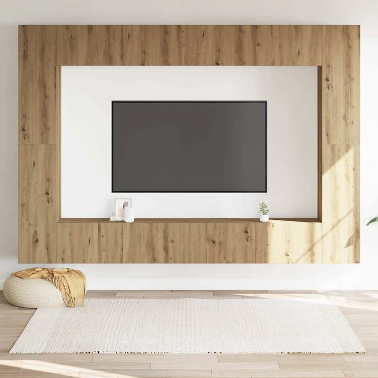 vidaXL 8-tlg. TV-Schrank-Set Wandmontage Artisan-Eiche Holzwerkstoff 3328978 – Bild 3