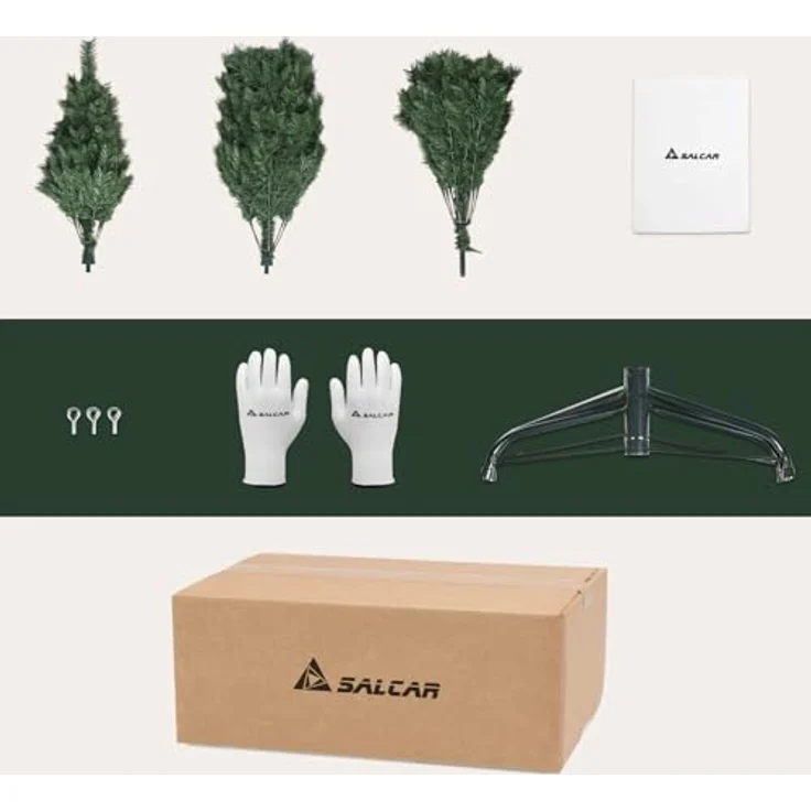 Salcar Künstlicher Weihnachtsbaum PVC Weihnachtsbaum Künstlich Tannenbaum Christbaum mit Metallständer, mit Automatisches Aufklappsystem, 240cm mit 1168 Spitzen – Bild 8