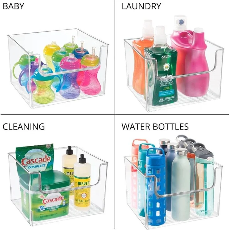 mDesign 4er-Set Aufbewahrungsbox Organizer Kunststoff Ablage Transparent – Bild 5