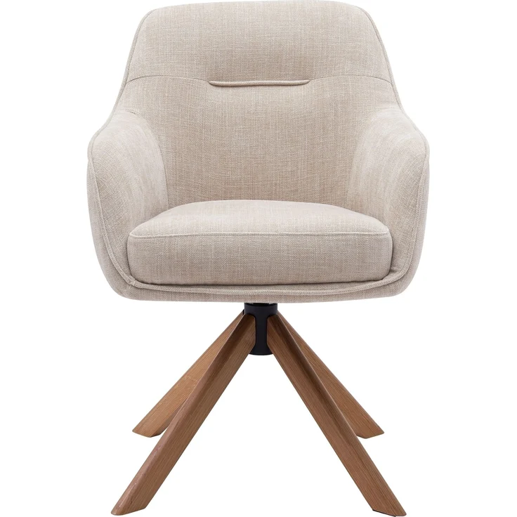 Armlehnstuhl >Avola< (2er-Set) leinen-beige, 360° drehbar, Federkern - 57x87x65 (BxHxT) – Bild 3