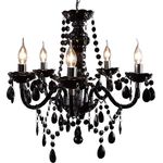 riess-ambiente Kronleuchter BLACK CRYSTAL 55cm schwarz, ohne Leuchtmittel, Hängelampe · Wohnzimmer · Acryl · Schlafzimmer · Barock Design