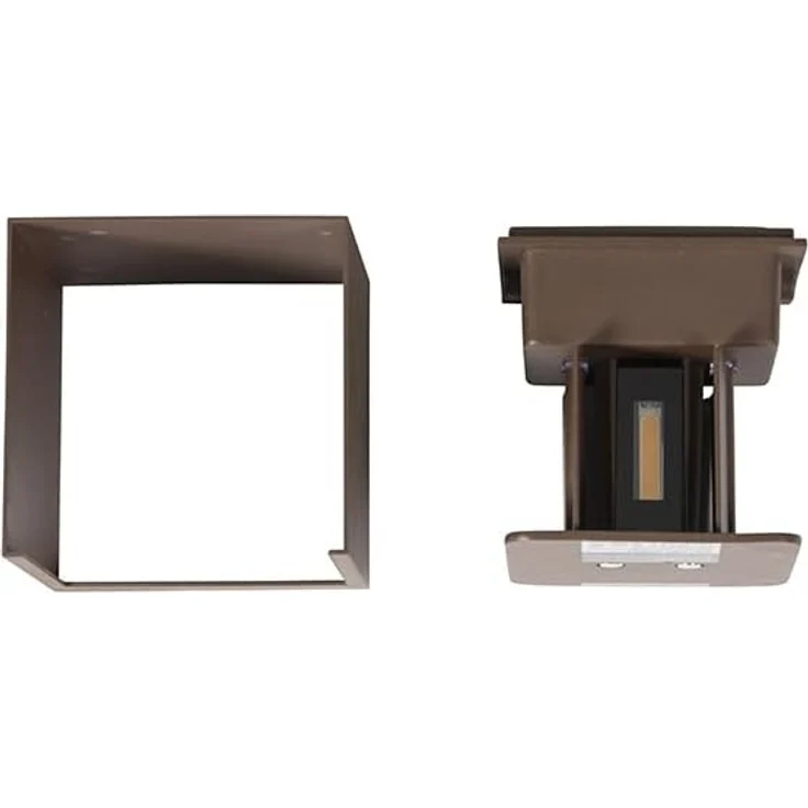 Qazqa Außen-Wandleuchte Edwin, LED fest integriert, (nicht austauschbare) LED, Braun, Modern, Aluminium, 1-flammig – Bild 5