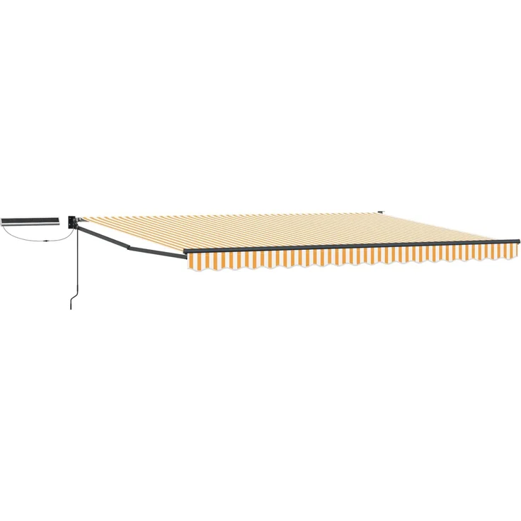vidaXL Elektrische ausziehbare Markise Orange und Weiß 4,5 × 3 m 3420160 – Bild 1