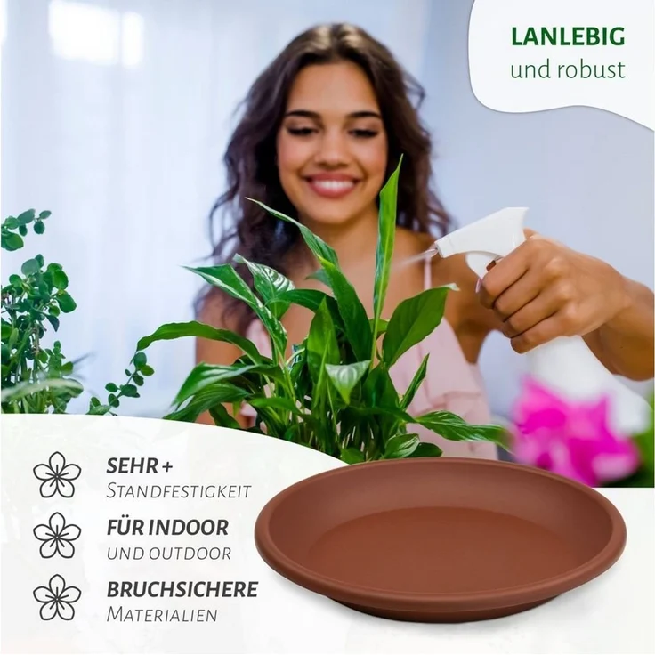 Heimwerkercenter Blumentopf MePla Untersetzer Cylindro ø24 cm, Anthrazit, wetterfester Kunstoff – Bild 4