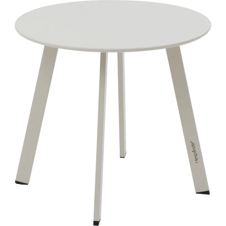 XXXL Gartentisch Saona, Creme, wetterfester Stahl, Ø 50 cm, ideal für Balkon und Terrasse