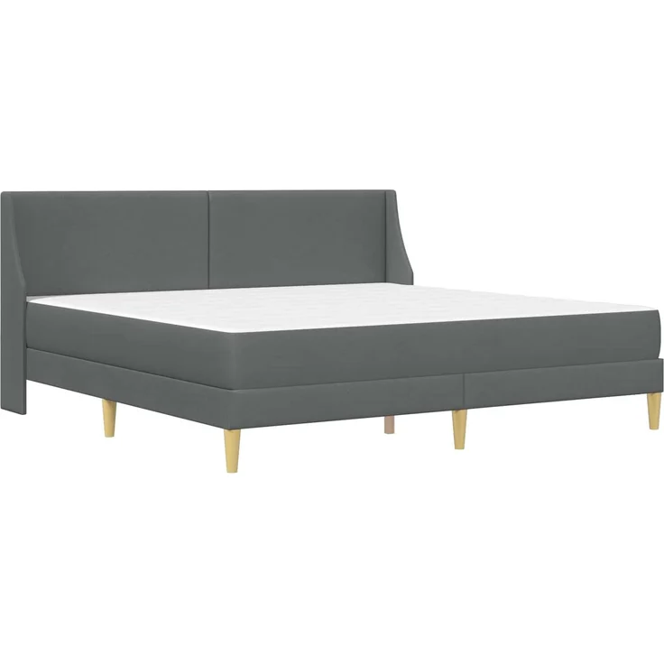 vidaXL Bettgestell mit Matratze Dunkelgrau 200 x 200 cm Polyester 3414755 – Bild 3