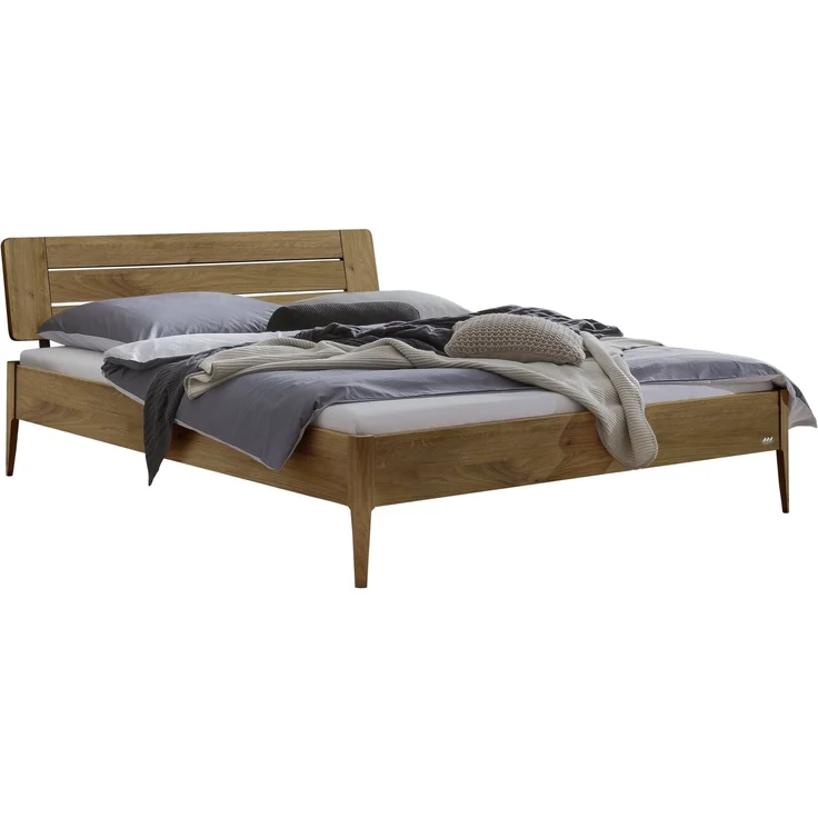 Hasena Bett Busseto Wildeiche natur mit Massivholz-Füßen 200x220 cm, Komforthöhe 25 cm – Bild 1