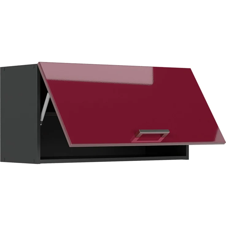Hängeschrank R-Line Rot Hochglanz/Anthrazit 80 cm Flach Vicco – Bild 3