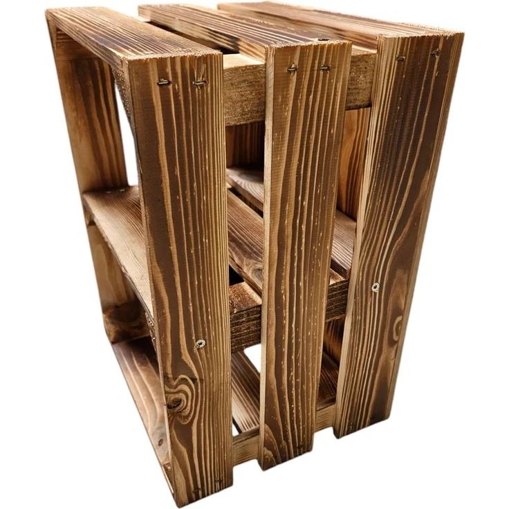 6er Set Holzkisten Weinkisten Obstkiste Klein Geflammt Regal aus Holz 40x30x25cm – Bild 9