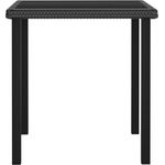vidaXL Garten-Esstisch Schwarz 70x70x73 cm Poly Rattan 315114