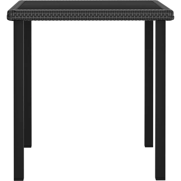 vidaXL Garten-Esstisch Schwarz 70x70x73 cm Poly Rattan 315114