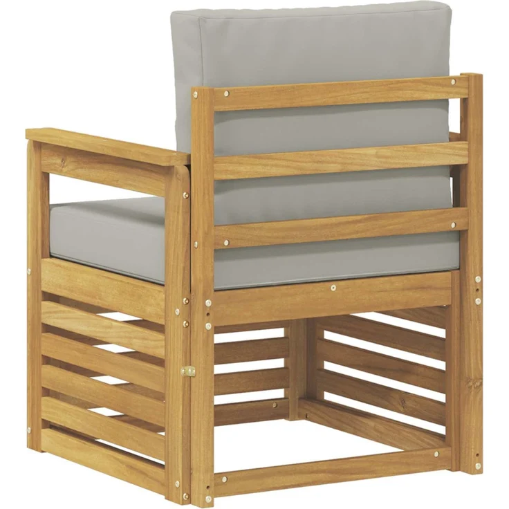 vidaXL 2 Stück Outdoor-Sofagarnitur Polyester Weiß und Hellgrau 3439083 – Bild 5