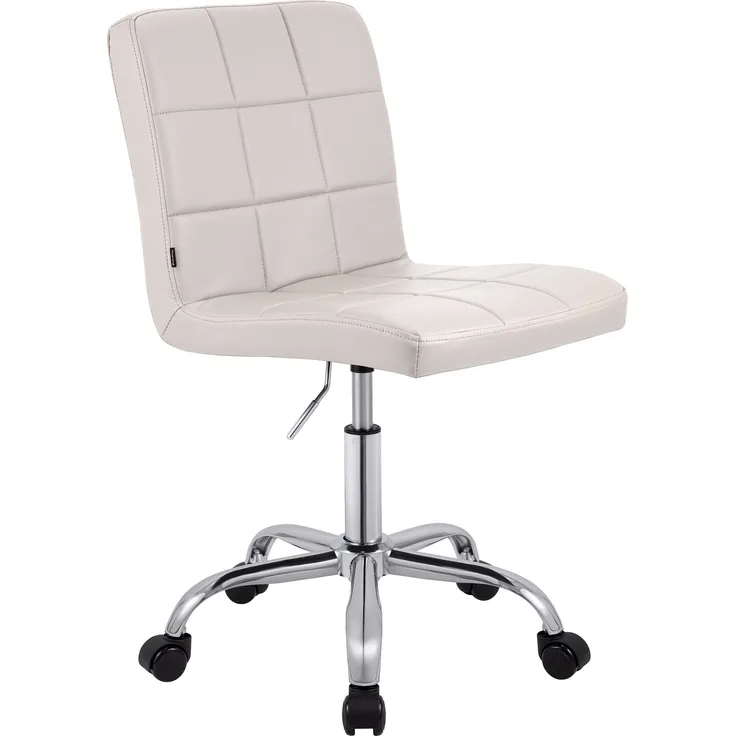 CLP Arbeitshocker Darfield höhenverstellbar und 360° drehbar bis 150 kg belastbar,weiß Kunstleder