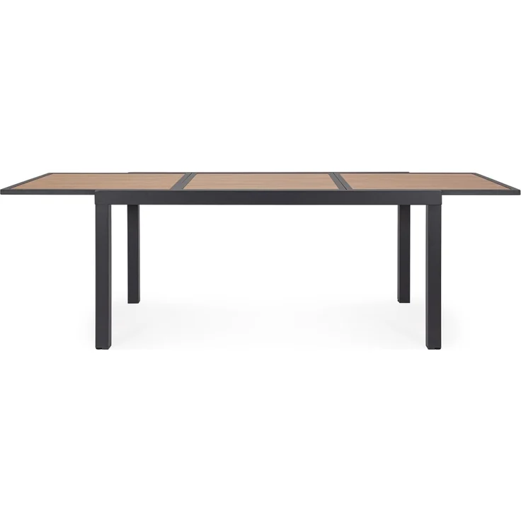 Gartenesstisch Hilja aus Aluminium in Holzoptik, ausziehbar, modern skandinavisch, anthrazit – Bild 3