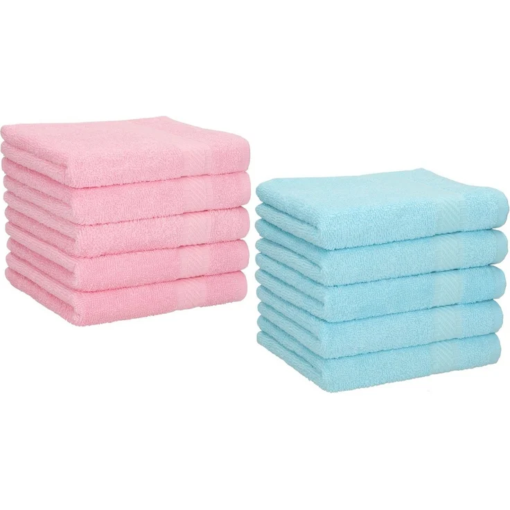 Betz Seiftuch 10 Stück Seiftücher Palermo 30x30 cm Farbe rosé und türkis – Bild 5