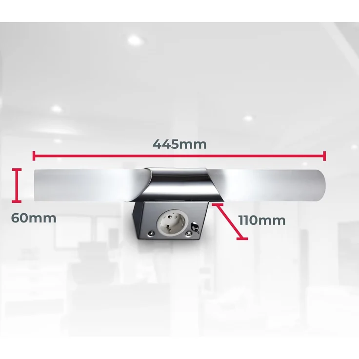 B.K.Licht Wandleuchte LED Spiegelleuchte Wandlampe modern 2 flammig IP20 - BKL1021, LED fest integriert, 3000K - Warmweiß, 230V inkl. 2x 5W 470lm E14 Badezimmer-Leuchte 3000K Chrom-Glas – Bild 7