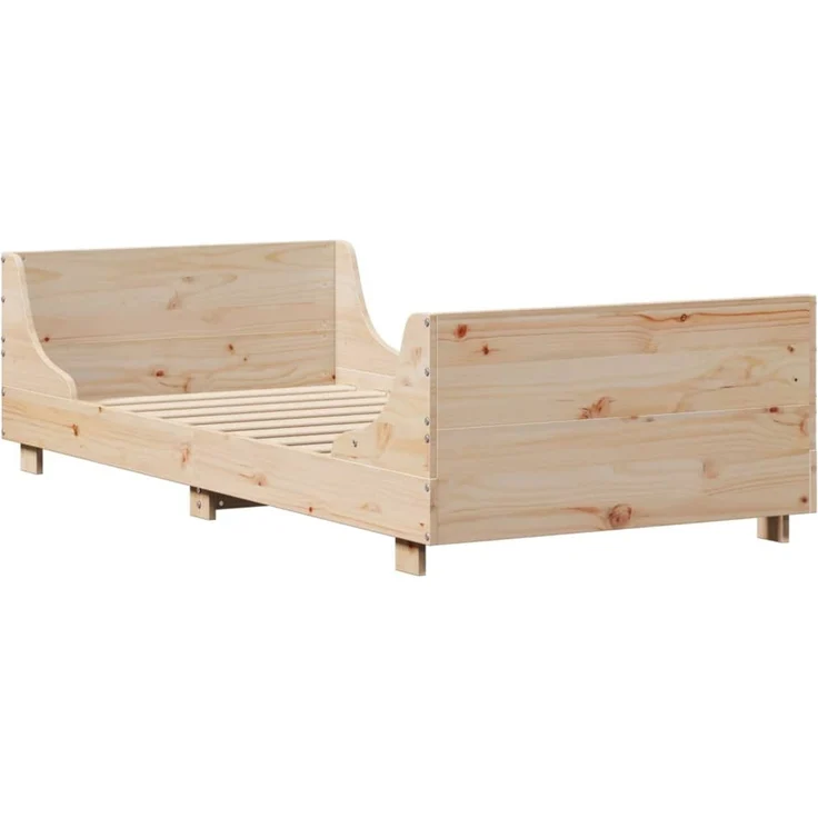 Einzelbetten, Betten für Erwachsene, Massivholzbett ohne Matratze 75x190 cm Kiefernholz de3377 – Bild 6