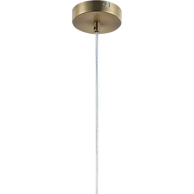 LED Hängeleuchte, messing antik, Glas amberfarben, H 150 cm – Bild 7