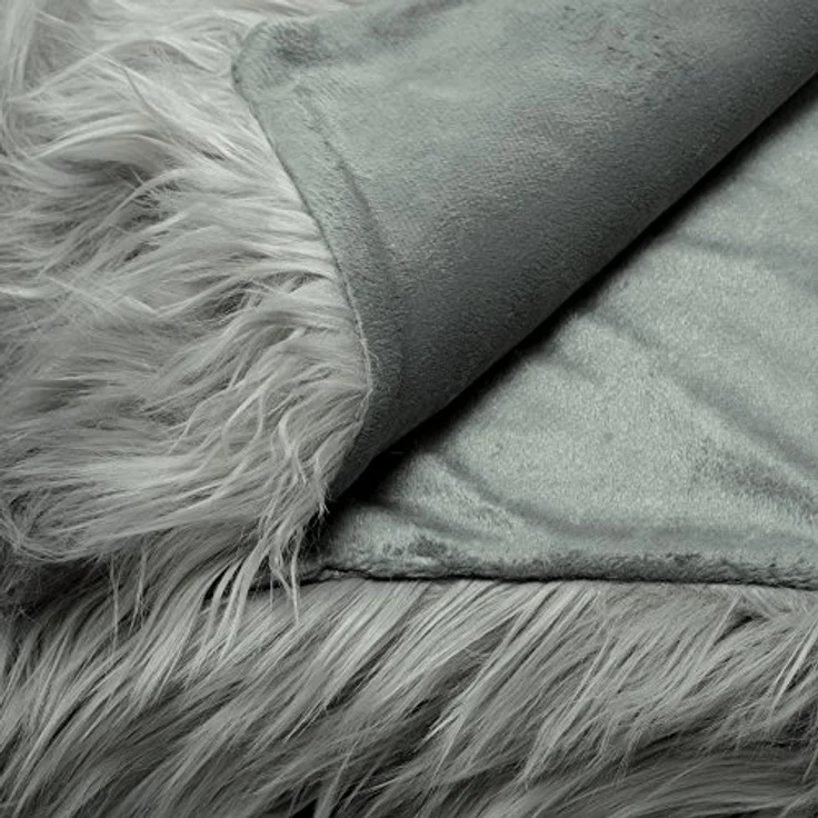 Wohndecke Grace Kuscheldecke Tagesdecke Sofa Fellimitat warm 150x200cm grau, CelinaTex, flauschig,kuschelweich,weich,Wohnraumdekoration,waschbar,effektvoll – Bild 5