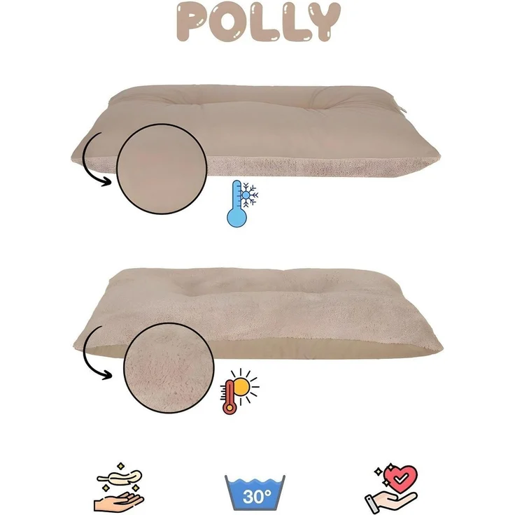 Paws & Whiskers 'Polly Dog 60 x 88 - Cream' Haustierbett, Creme / Beige, 88 x 60 x 12 cm – Bild 4