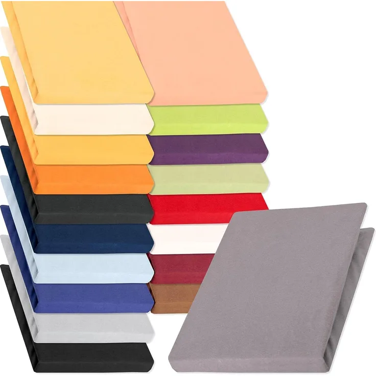 aqua-textil Pur Jersey Spannbettlaken 140x200-160x220 cm dunkel grau Wasserbett Boxspringbett 160g/qm Mako Baumwolle