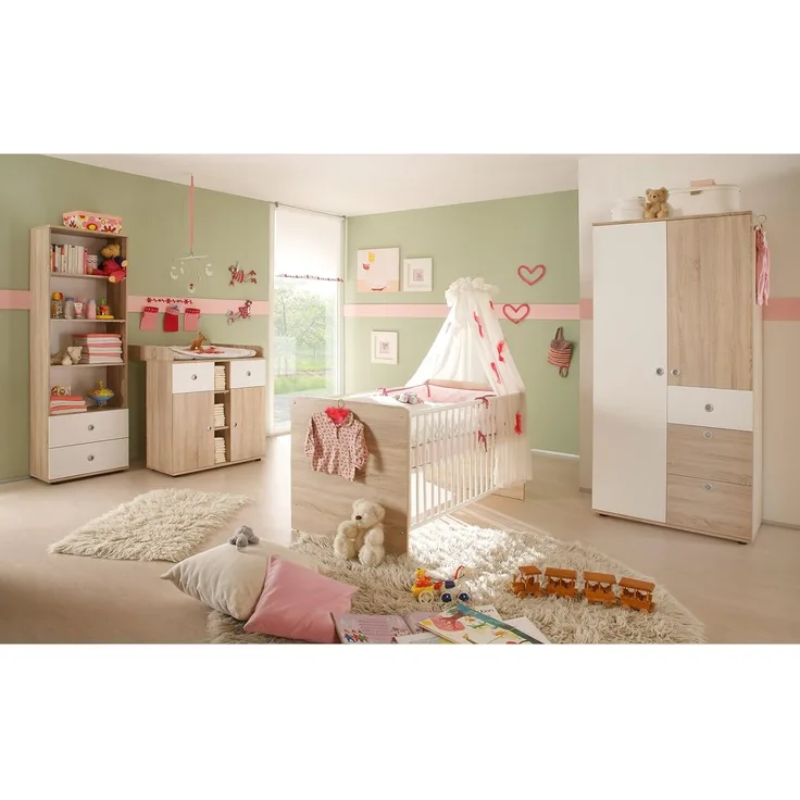 möbelando Babymöbel-Set Babyzimmer (4-teilig) "Floris II", (4-tlg), cm