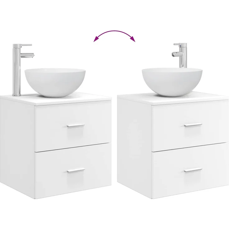 vidaXL Wandmontiertes Badezimmerschrank-Set 3 stk. Weiß 3405923 – Bild 11