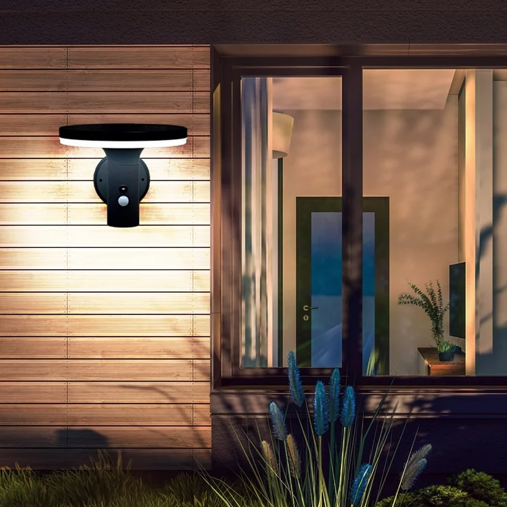 2x LED Solar Wandleuchte anthrazit, Bewegungsmelder, H 21 cm – Bild 8