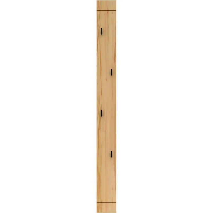 XORA 'OHIO' Wandgarderobe Paneel schmal, MDF Wildeiche, 14 x 150 x 2 cm, mit 4 Haken