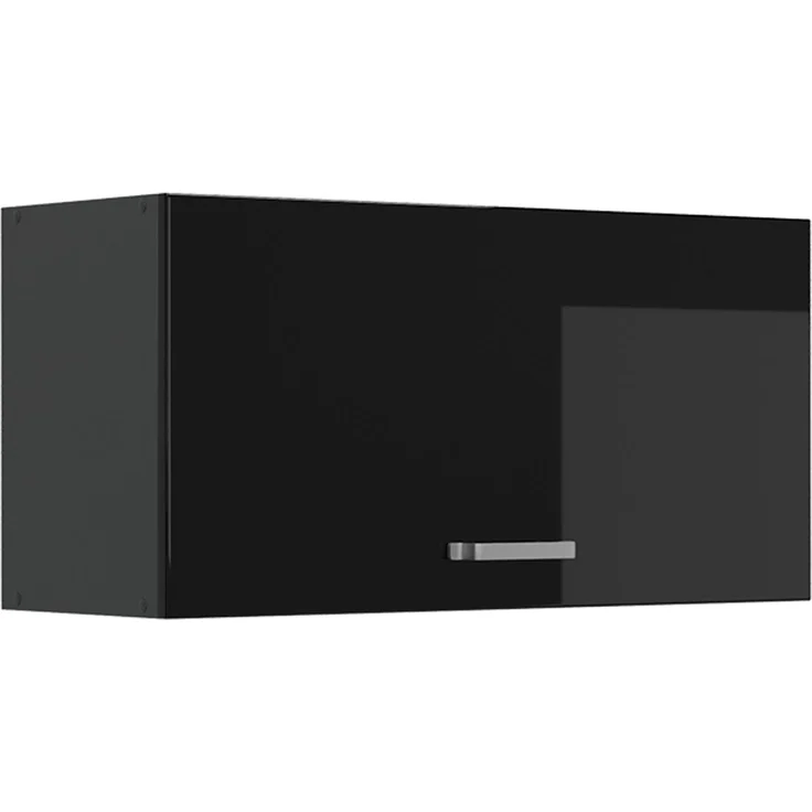 Hängeschrank R-Line Schwarz Hochglanz/Anthrazit 80 cm Flach Vicco – Bild 1
