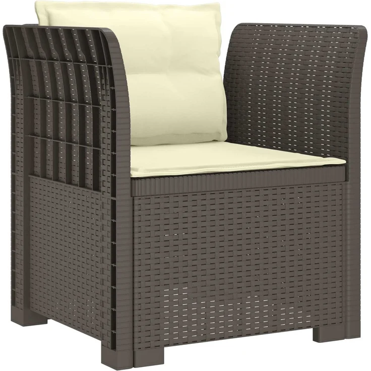 vidaXL 1-Sitzer Sessel mit Kissen Rattan-Look PP Hellgrau 8011880 – Bild 2