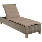 MERXX Gartenliege Toskana, Polyrattan/Akazie, inkl. Auflage