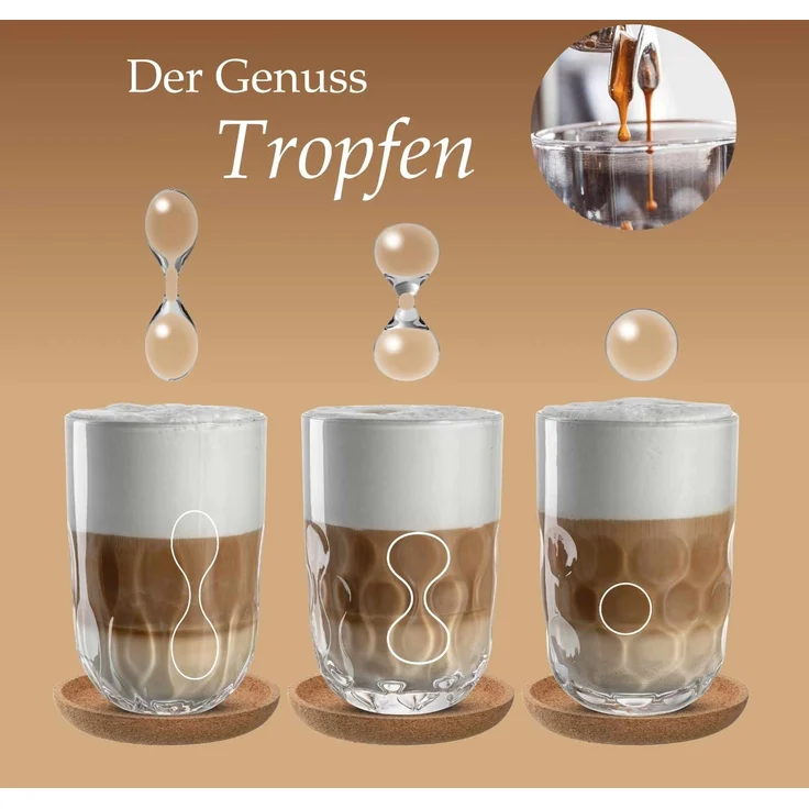 Leonardo GOCCE Latte Macchiato-Set mit Untersetzer 12-teilig – Bild 3