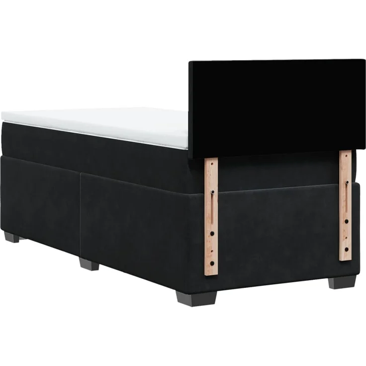 vidaXL Boxspringbett mit Matratze Schwarz 90x200 cm Samt 3288506 – Bild 8