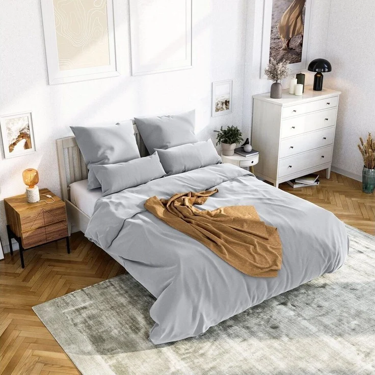 Wolkenfeld Bettwäsche Mikrofaser 4 tlg - Allergiker Bettwäsche einfarbig - unfassbar weich, Mikrofaser, 4 teilig, 135x200 cm, 155x200 & 155x220 I inkl. 2x Kissenbezüge 80x80 I Uni – Bild 5
