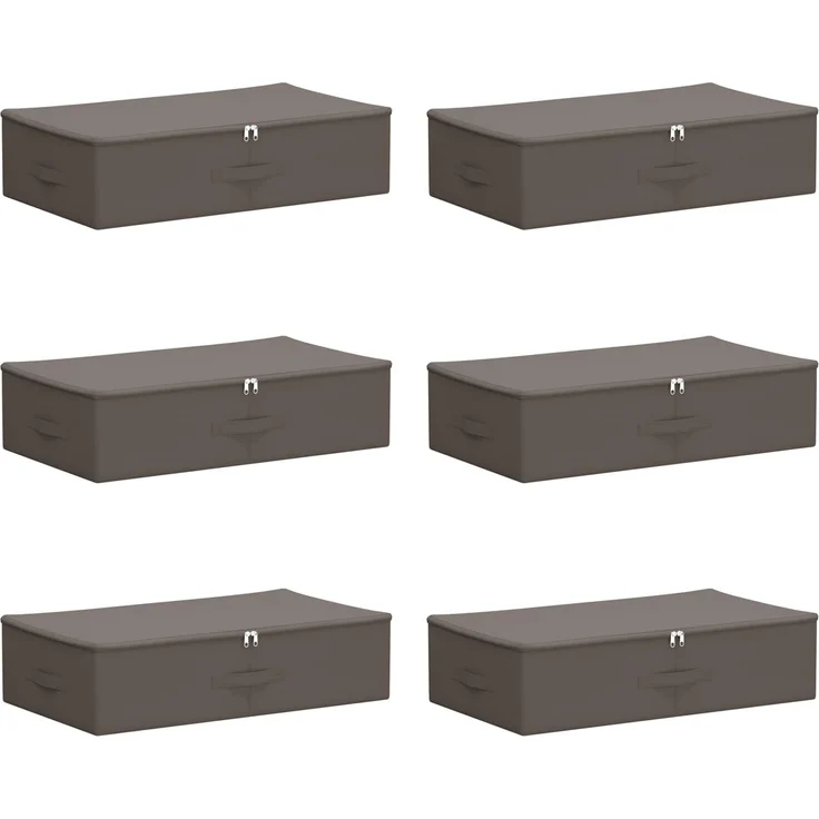 vidaXL Aufbewahrungsbox 6 stk. Vliesstoff 70 x 40 x 18 cm 50,4 L Grau 42024636 – Bild 1