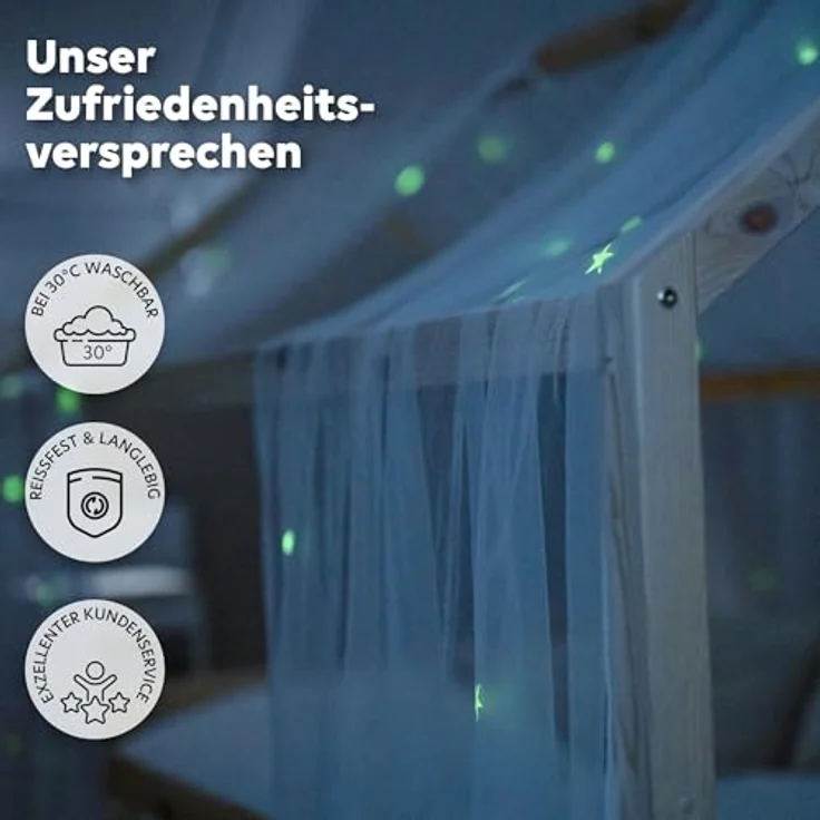 lilimaus Betthimmel Betthimmel fürs Hausbett mit Leuchtsternen nachtleuchtend, Magischer Betthimmel mit leuchtenden Sternen für traumhafte Nächte – Bild 6
