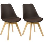 Esszimmerstühle 2er-Set Holzbeine Lisa braun