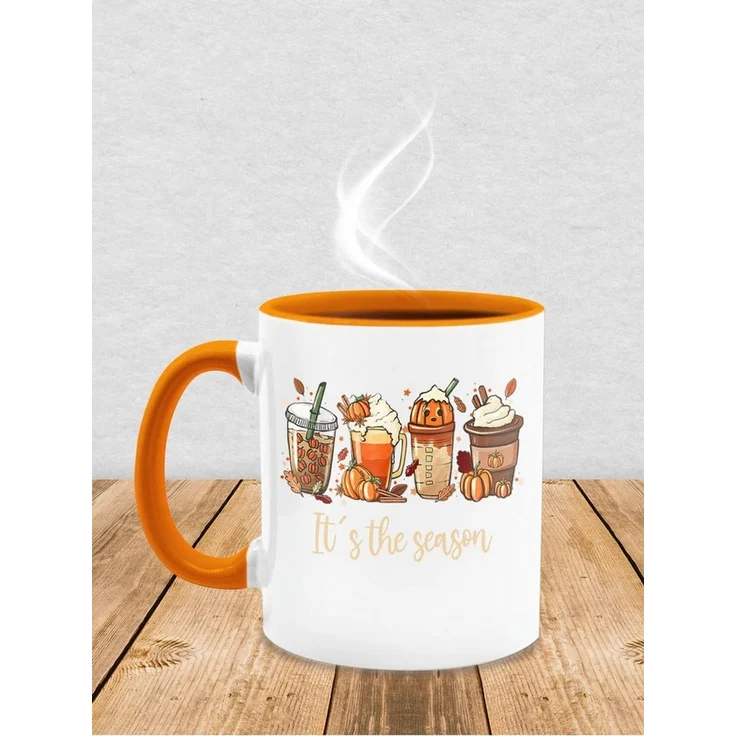 Shirtracer Tasse It's the Season - Herbst Blätter Kürbis Heißgetränke Gewürze, Keramik, Halloween Tassen – Bild 4