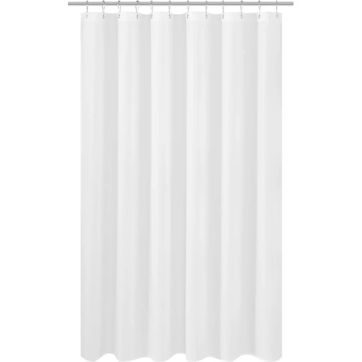 N&Y Home Extra Langer Duschvorhang, 183 x 203 cm, Hotelqualität, waschbar, weiße Spa-Badezimmervorhänge mit Ösen, 183 x 203 cm
