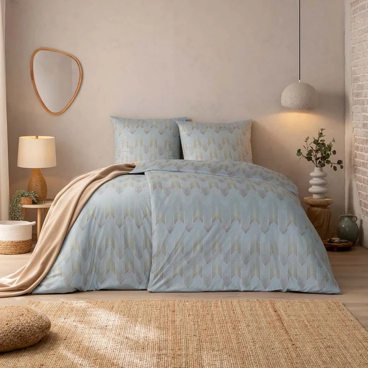 Estella Interlock Jersey Bettwäsche Cielo 6613-810 Grau Taupe 135x200 – Bild 1
