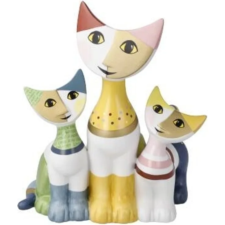 Goebel Dekofigur Rosina Wachtmeister - Famiglia felice, Katzenfigur, Biskuitporzellan, 16 cm, 31373011