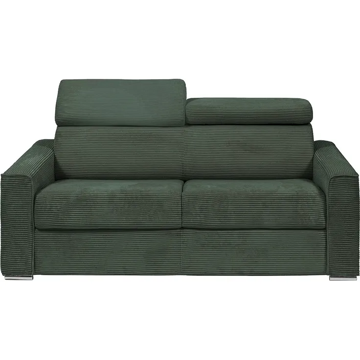 Vente-unique - VIZIR Sofa SamtStoff Grün - B 223 cm94 cm x H 110 cm95 cm x L 216 cm