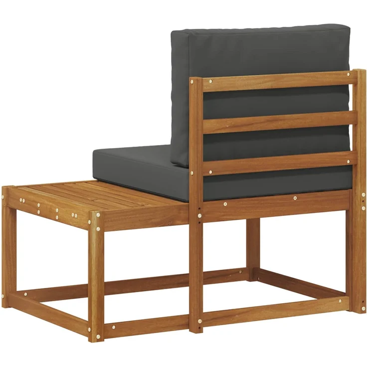 vidaXL Outdoor End Sofa mit Kissen Natur und Anthrazit 91 x 63 x 73 cm 900476 – Bild 6