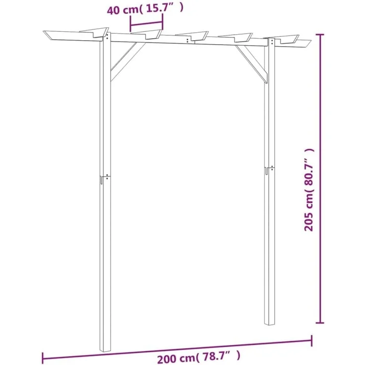 DELUKE® Pergola aus Holz LURV 2x2m Kiefernholz Rankhilfe Pergola Holz Bausatz freistehend Gartendeko Gartenbogen Gartenpergola – Bild 2